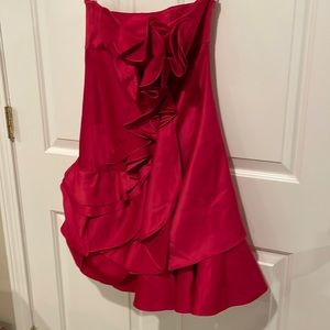 Flouncy satiny cocktail dress
